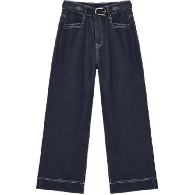 爱依服 高腰直筒长裤牛仔裤 女款 牛仔深蓝