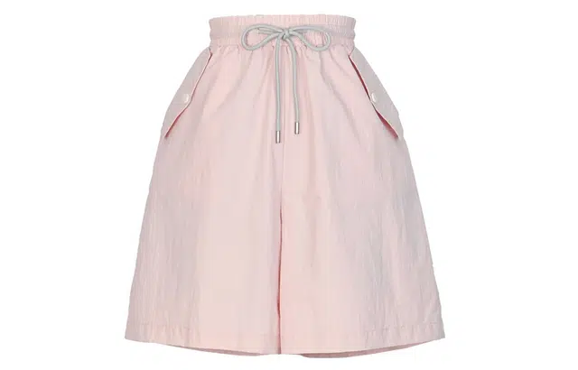 森女部落 原创休闲纯色工装裤休闲裤松紧腰短裤 夏季