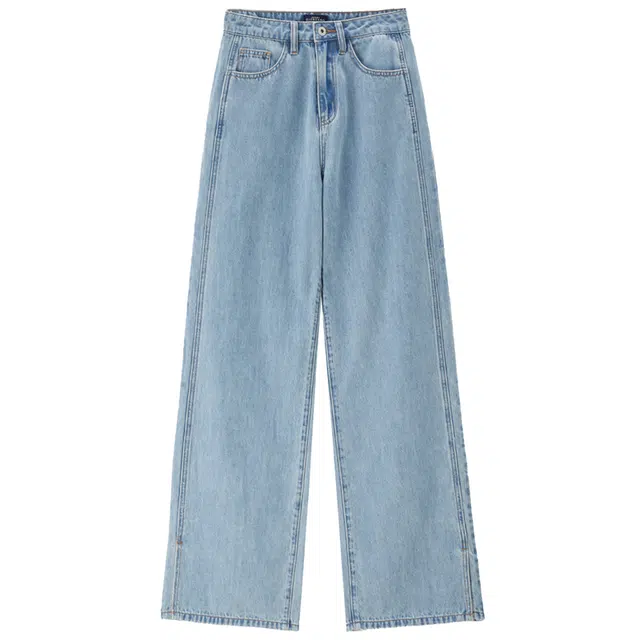 佐丹奴 水洗中腰拉链舒适直筒牛仔裤 女款 浅蓝