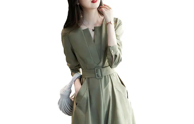 【dme】 纯色简约休闲长袖连衣裙 女款