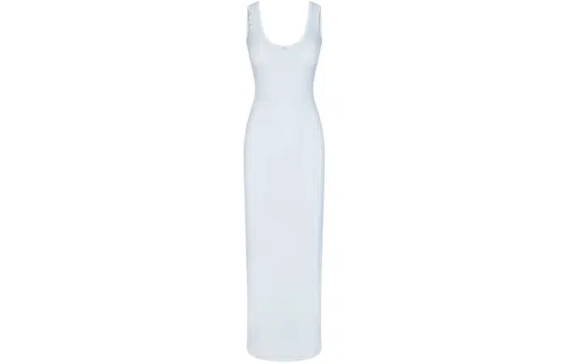SKIMS SOFT LOUNGE LACE SCOOP NECK DRESS CELESTE