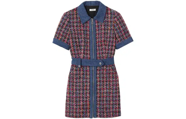 Sandro Colorblock Zip Waist Dress