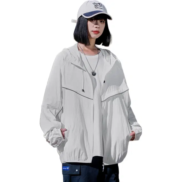 黑恐龙 时尚潮牌透气连帽轻薄休闲舒适透气柔软防晒服 男女同款