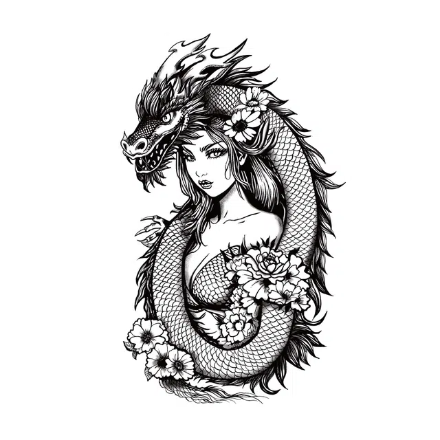 猎己  恋龙情愫草本防水纹身贴 持久高级性感半永久超酷男女