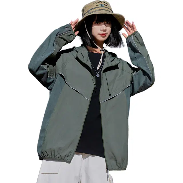 黑恐龙 时尚潮牌透气连帽轻薄休闲舒适透气柔软防晒服 男女同款
