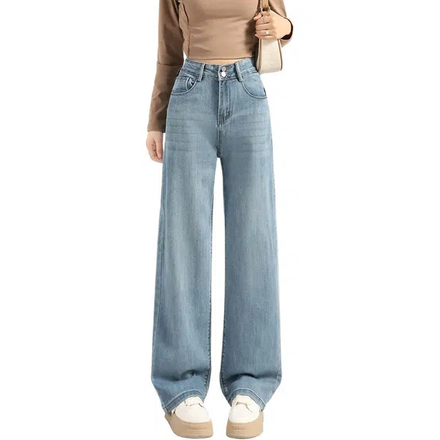 法文箱子 时尚舒适气质小个子牛仔裤 女款 浅蓝