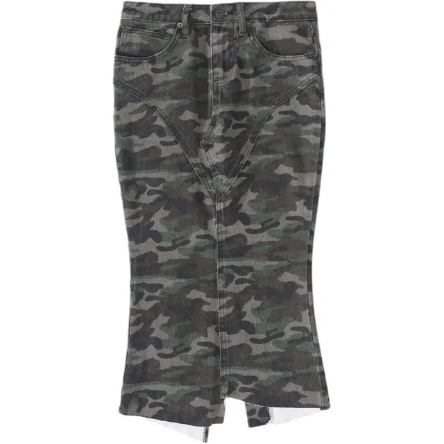 玫丝朵 时尚舒适百搭牛仔长裙 女款 迷彩