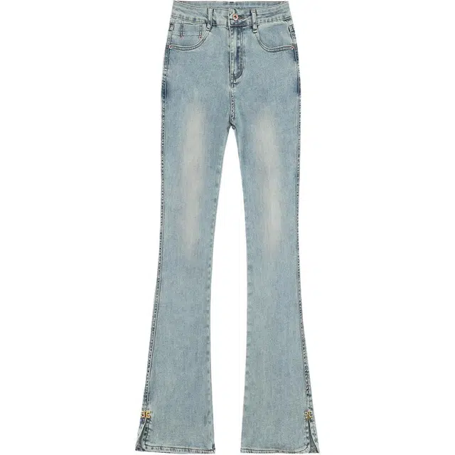 玫丝朵 侧开叉高弹微喇百搭马蹄牛仔裤 女款