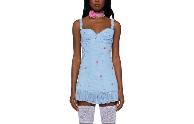 Dolls Kill Sugar Thrillz I'm Baby Mini Slip Dress