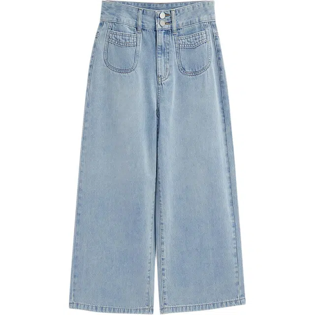 爱依服 简约时尚通勤中腰长裤牛仔裤 女款