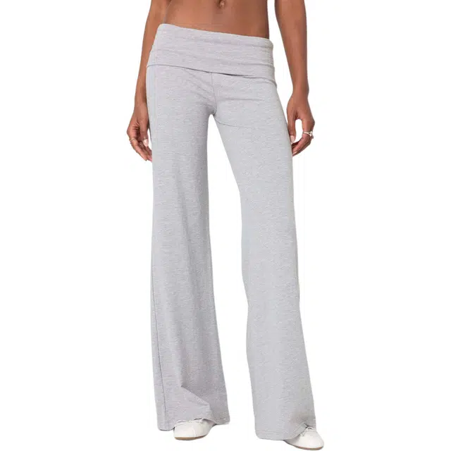 edikted Wide Leg Fold Over Pants