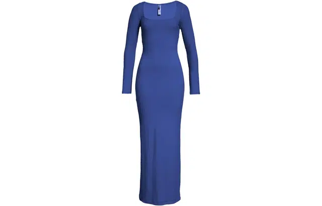 SKIMS SOFT LOUNGE LONG SLEEVE DRESS U Cobalt