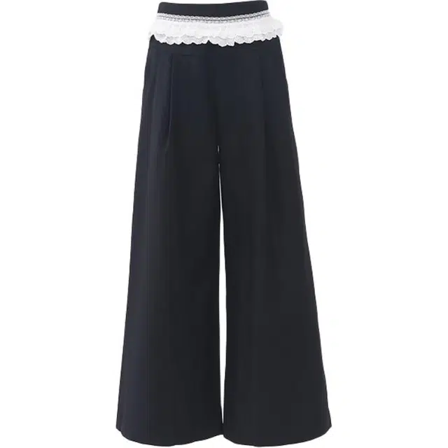拾籍 美式复古高腰蕾丝花边拼接阔腿裤百搭垂感休闲裤 女款