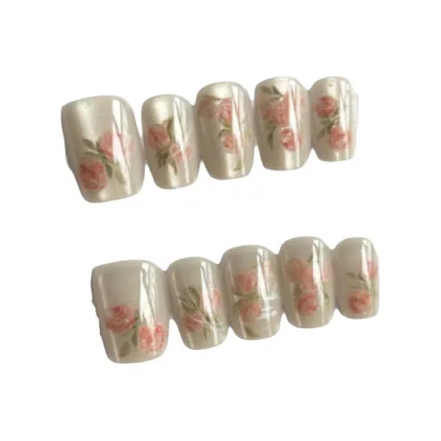 计轩 高级手工卡通  穿戴甲 短短梯银河荷花渐变 法式