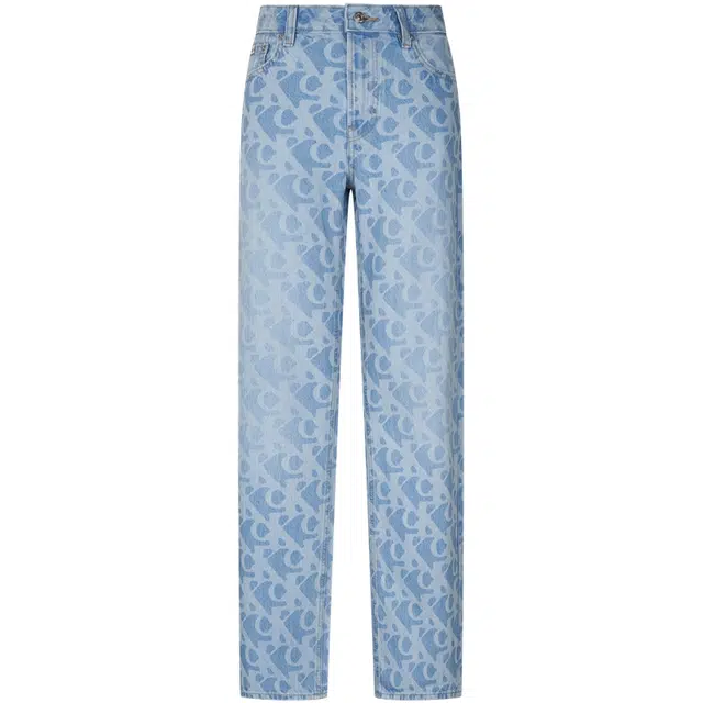 Calvin Klein SS25 Straight Leg Logo Patch Jeans Light Blue