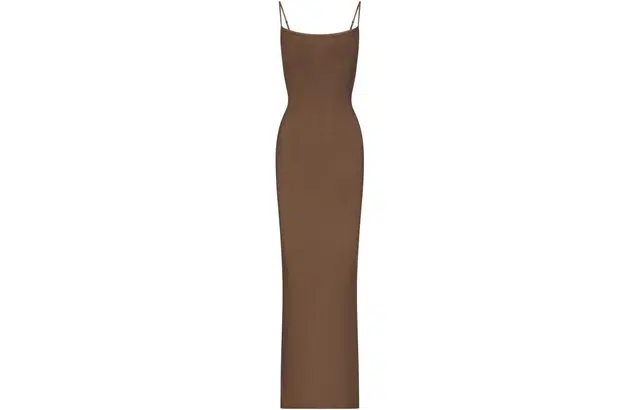 SKIMS SOFT LOUNGE LONG SLIP DRESS OXIDE
