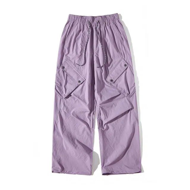 蓝岐 休闲弧线宽松户外防泼水口袋工装裤 女款