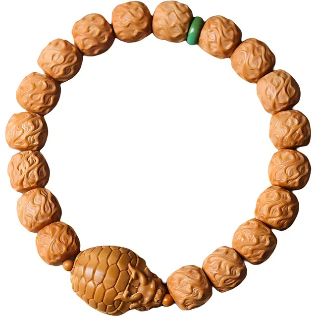 得笙陌 橄榄核龙龟雕刻龙须纹全品国潮新中式转运珠平安 猴头核桃 手串 男女同款情侣款