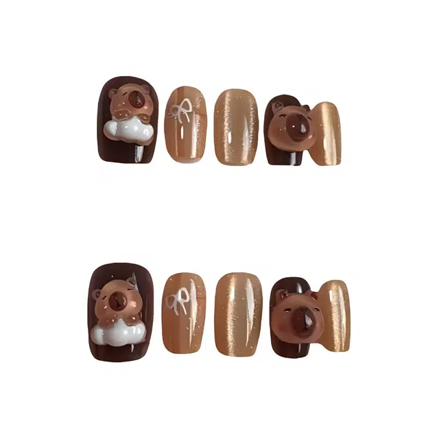 计轩 嗜睡的贪睡熊  穿戴甲 梯型棕跳色 可爱