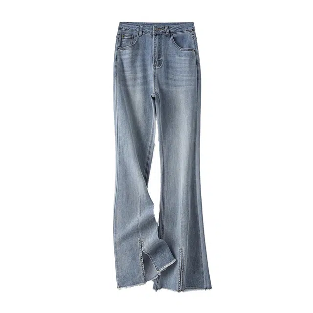 云妃秀 时尚休闲气质高腰开叉牛仔裤 女款