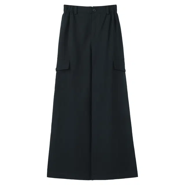 法儿家 纯色中腰宽松舒适简约工装裤 女款 藏青色