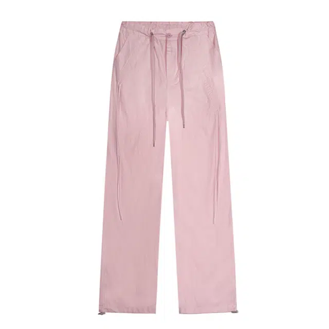 木清清 高腰宽松纯色简约工装裤 女款 粉色