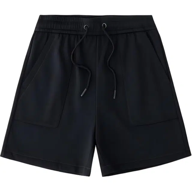 超级安踏 纯色中腰系带简约百搭五分休闲短裤 女款 基础黑