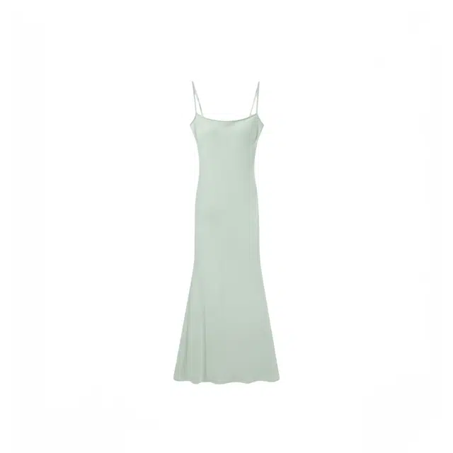 木清清 纯色薄荷曼波修身吊带连衣裙 女款 绿色