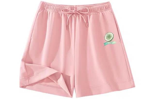 棉致 清新柠檬裤标印花系带宽松速干冰丝凉凉休闲短裤 女款