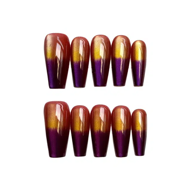 计轩 喷胶  穿戴甲 中梯紫色渐变 猫眼