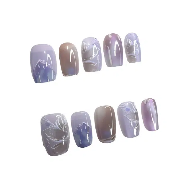 计轩 庄周梦蝶  穿戴甲 中长款紫色渐变 猫眼