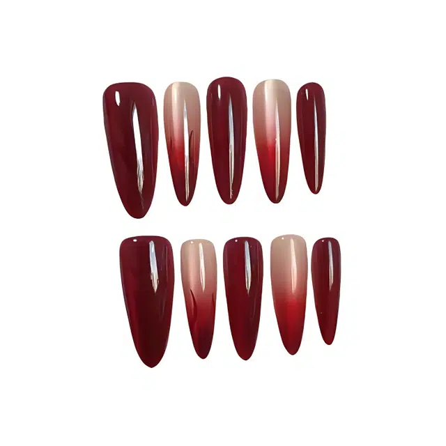 计轩 风韵艳丽高级感  穿戴甲 尖型红色跳色 纯欲