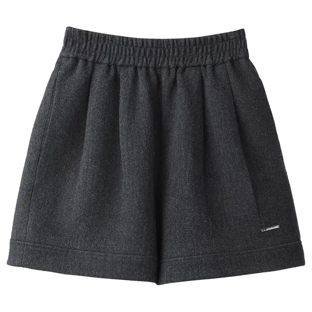 法儿家 元气腿精秋冬韩系时尚保暖毛呢短裤 女款 深灰色