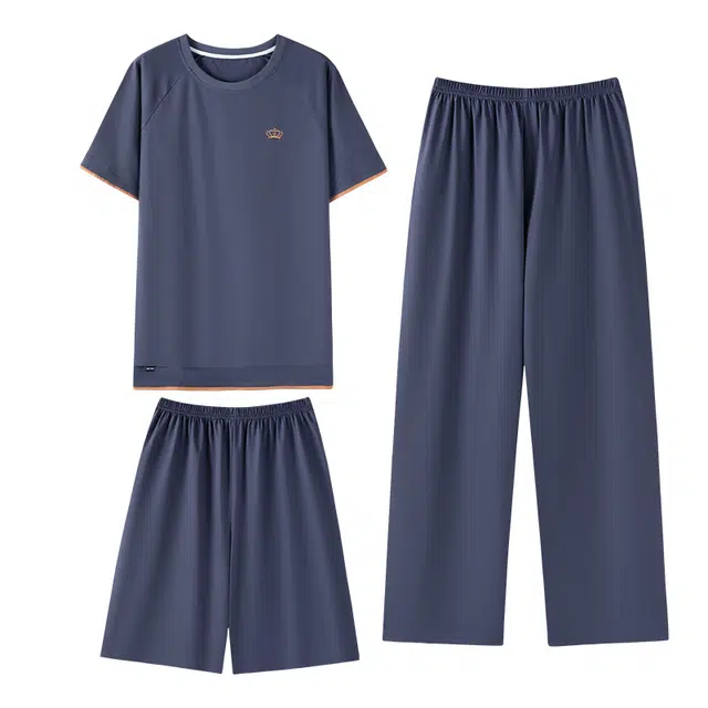 向薇 短袖休闲青少年学生凉感家居服睡衣套装 男款