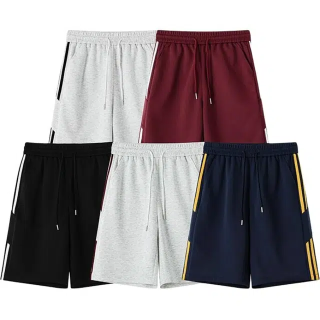 欧路得 美式速干三条杠直筒高街撞色夏季休闲短裤 男女同款