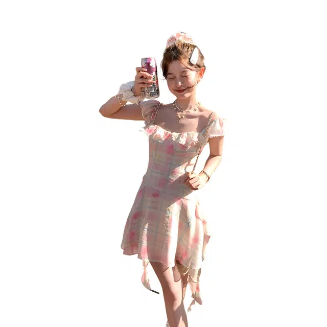 缪斯的诱惑 清新夏日甜美休闲舒适吊带连衣裙 女款 图片色