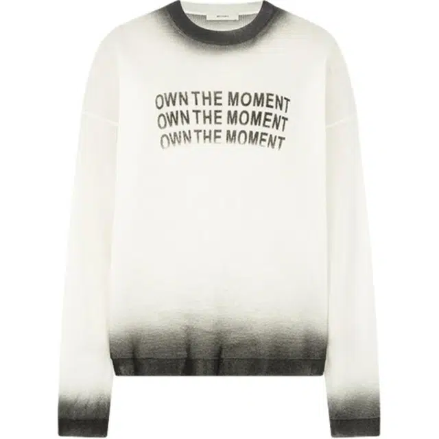 美洋 渐变撞色字母数字文字常规长袖针织衫 女款