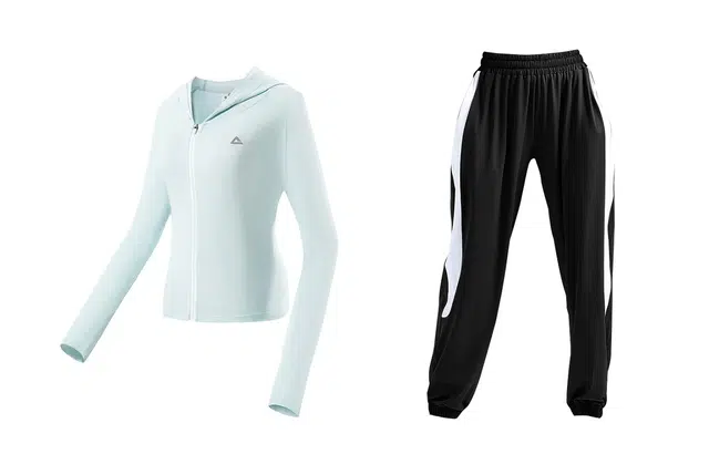 匹克 纯色外套撞色运动裤健身套装 女款