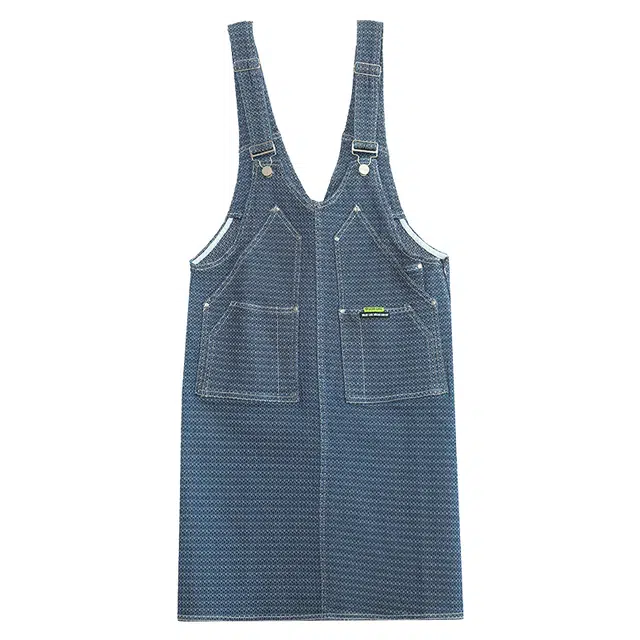 木果果木 时尚通勤百搭无袖连衣裙 女 牛仔蓝