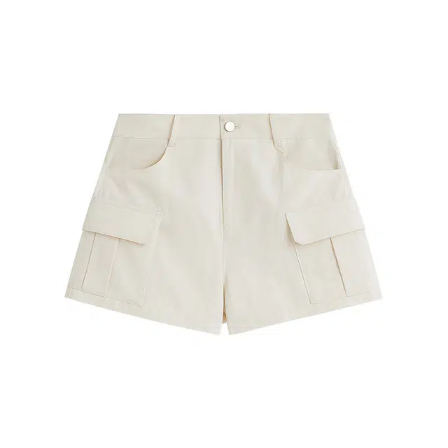 茵曼 时尚舒适百搭休闲短裤 女款 云朵白