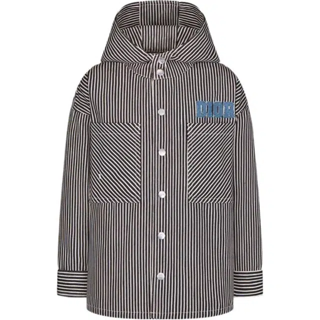 DIOR SS24 Letter Stripe Hooded Jacket Black
