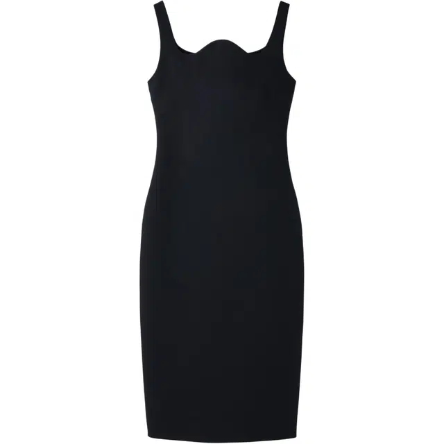 RECTO FW24 RC SIGNATURE CURVED NECK DRESS Black