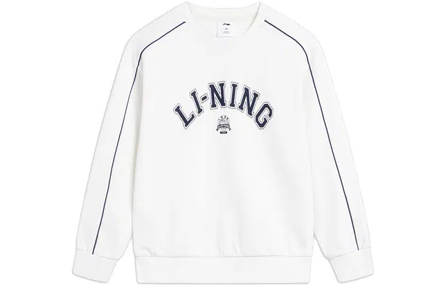 李宁儿童 字母圆领套头卫衣 儿童款 乳白色