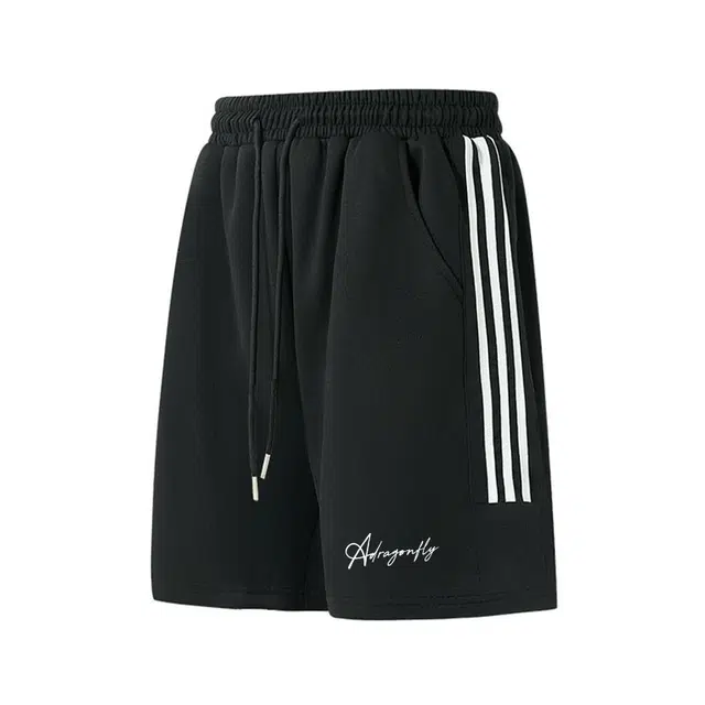 红蜻蜓 美式高街复古百搭潮流侧边三杠条纹设计款嘻哈风休闲短裤 男女同款