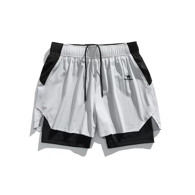 领航骆驼 薄款舒适百搭速干跑步健身简约休闲短裤 男女同款