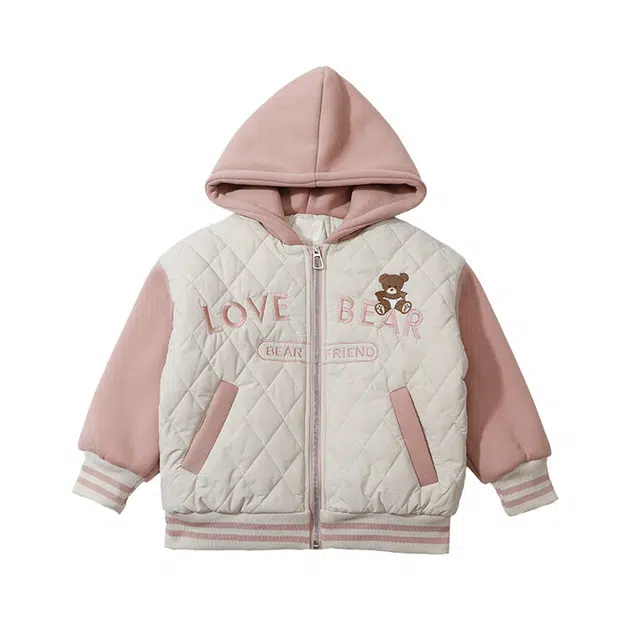 雅鹿 连帽洋气字母长袖棉衣 图片色 中小童