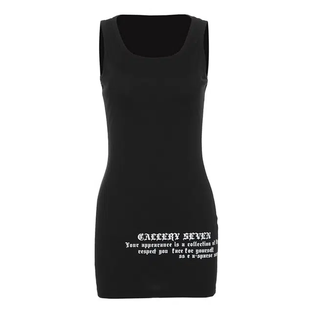 哒头下雨不愁 美式街头辣妹风修身显瘦包臀裙无袖连衣裙 女款 黑色