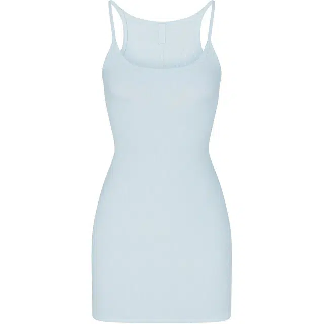 SKIMS COTTON RIB MINI CAMI DRESS OPAL
