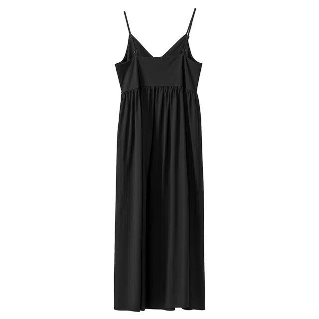 法儿家 纯色宽松薄款长裙吊带连衣裙 女款