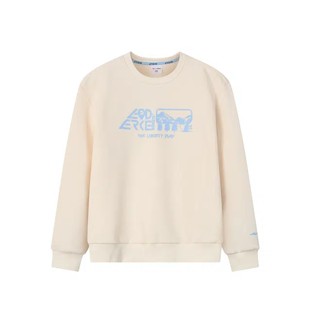 鸿星尔克儿童 圆领洋气字母长袖卫衣 青少年